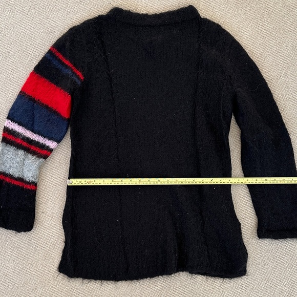 Smythe Black Sweater with Striped Sleeve - Picture 4 of 4